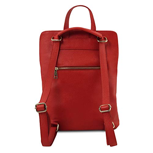 Tuscany Leather. TL Bag Mochila para mujer en piel suave - TL141682 (Rojo Lipstick)