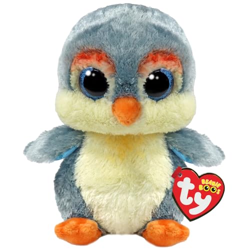 Ty Beanie Boos – Fisher el Pájaro con Ojos Azules Brillantes, el Peluche con los Ojos Grandes chispeantes – 15 cm – T37322