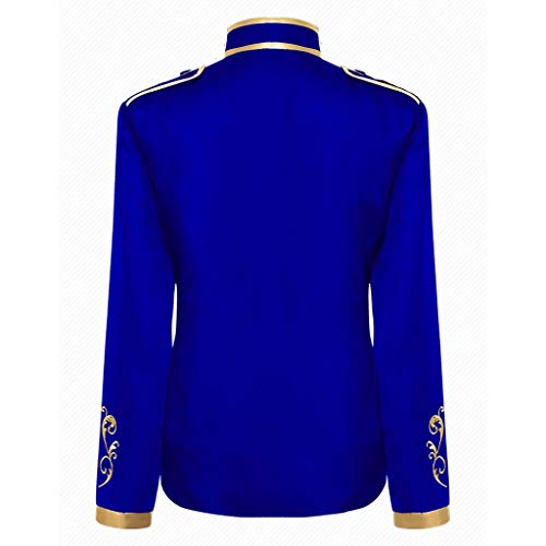 Uikceten Disfraz Cosplay Halloween Hombre Steampunk Frack Abrigo Gótico Medieval Ropa Victoriana Blazer Chaqueta Hombre Manga Larga Príncipe Esmoquin Disfraces Victorianos, azul, L