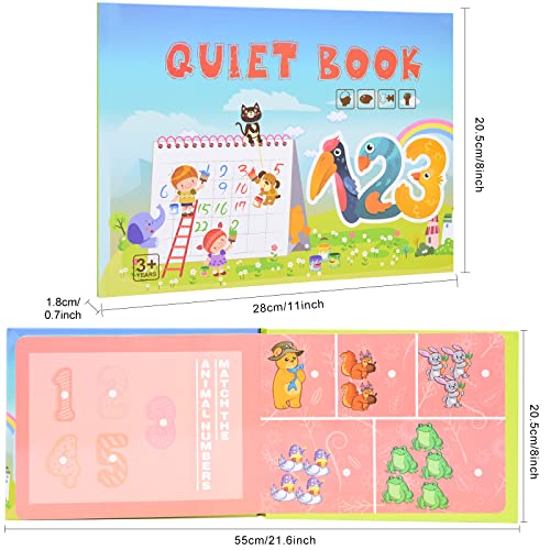 Ulikey Quiet Book, Montessori Libro Tranquilo, Paste Book Juguetes Educativos, Juguetes Sensoriales de Autismo, Juguetes a Juego de Rompecabezas para Niños a Partir de 3 Años, Reutilizable (Digital)