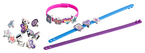 Unicorn - Juego de pulseras para manualidades (3 colores diferentes, 18 bonitos colgantes con diferentes motivos de unicornio), 21 Stück (1er Pack), Plástico