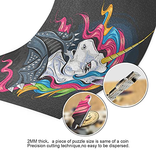 Unicornio Arcoiris Caballero Puzzle 500 1000 Piezas Rompecabezas Adultos Juguetes Juego de Rompecabezas para Niñas(Cualquier Foto Puede ser un Rompecabezas Personalizado)