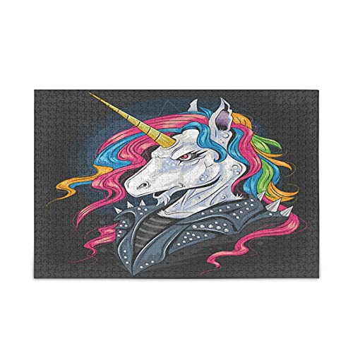 Unicornio Arcoiris Caballero Puzzle 500 1000 Piezas Rompecabezas Adultos Juguetes Juego de Rompecabezas para Niñas(Cualquier Foto Puede ser un Rompecabezas Personalizado)