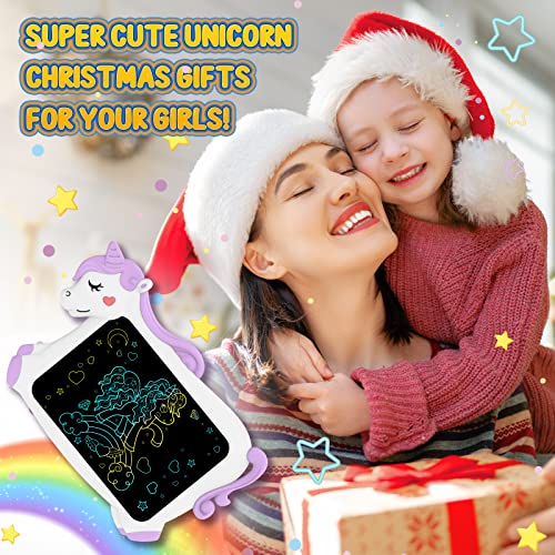 Unicornios Juguetes Regalos Niños Niñas - 10 Pulgadas Tableta Escritura LCD Juegos Educativos Juguetes Niñas 3 4 5 6 7+ Años, Pizarra Infantil Regalos Cumpleaños Unicornios para Niñas Tablet Grafica