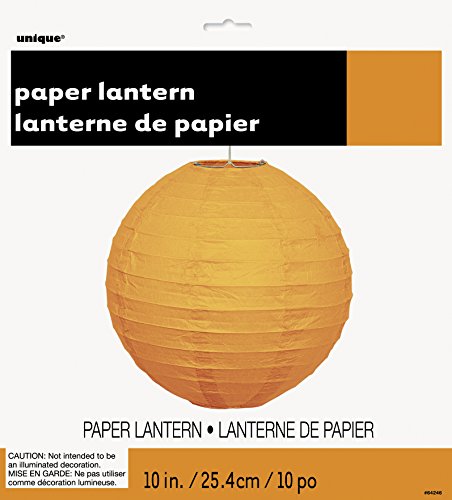 Unique Party- Linterna de papel redonda, Color naranja, 25 cm (64246)