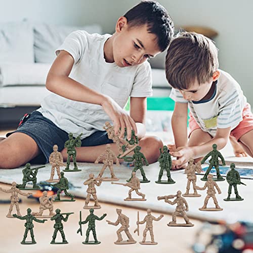 Uposao Juego de 360 figuras de juguete de soldados del ejército, modelo militar, soldados, plástico, tanques, aviones, banderas, campo de batalla, figuras de soldados, juguetes, juego de juego militar