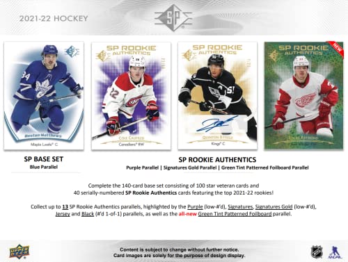 Upper Deck Caja de cartas de hockey SP 2021-22 (8 paquetes de tarjetas de hockey)