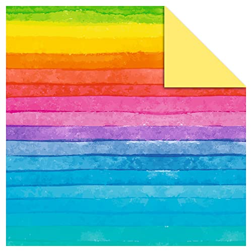 Ursus 10154131 - Hojas Plegables Arco Iris, 120 Hojas Surtidas en 6 Colores Diferentes, Aprox. 15 x 15 cm, 80 g/m², Impresas por ambas Caras, Incluye Instrucciones de Plegado