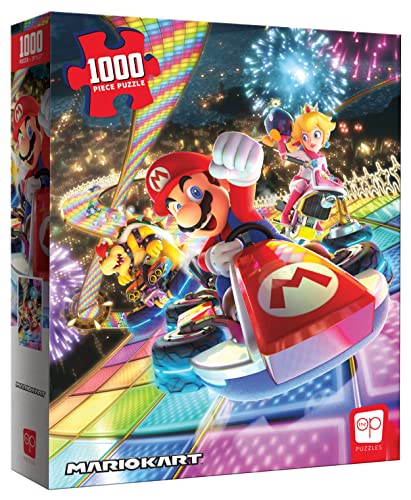 USAopoly- Mario Kart Rainbow Road Rompecabezas de 1000 Piezas, Super, Multicolor (PZ005-734-002200-06)