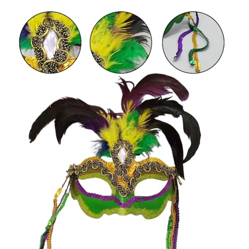 UZSXHJ Máscara De Mujer Con Pluma Máscara De Carnaval De Pluma Máscara De Fiesta Para Mujer Media Máscara Ball Para Baile De Máscaras Carnaval Fiesta Temática Cosplay Disfraz Accesorio