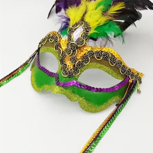 UZSXHJ Máscara De Mujer Con Pluma Máscara De Carnaval De Pluma Máscara De Fiesta Para Mujer Media Máscara Ball Para Baile De Máscaras Carnaval Fiesta Temática Cosplay Disfraz Accesorio