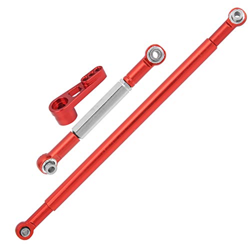 Varilla de dirección de coche RC 1/12, fácil de instalar 1 juego de varilla de dirección RC de gama alta, apta para accesorios RC MN86KS MN86K ajuste coche RC 1/12(red)