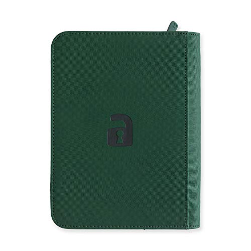 Vault X Carpeta Exo-Tec Premium Zip - Álbum de 4 Bolsillos para Cartas Coleccionables - 160 Bolsillos de Inserción Lateral con una Cremallera para TCG (Verde)