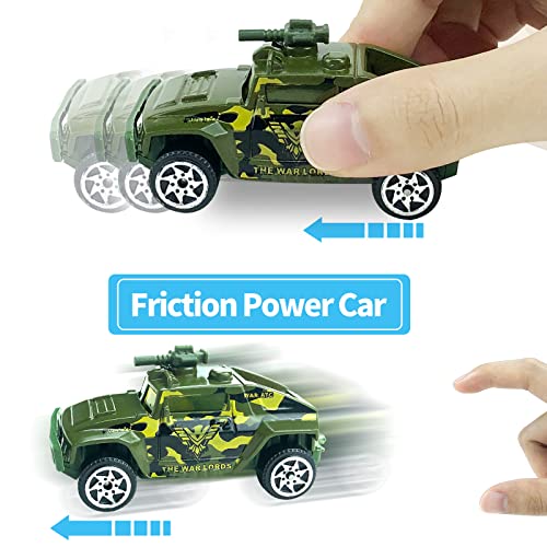 Vehículos Militares Diecast Coches Juguetes para niños de 3, 4, 5, 6, 7 años de Edad, 6 Unidades, aleación Metal ejército, Modelos de Juguete de Juego, camión y helicóptero para niños pequeños, niñas