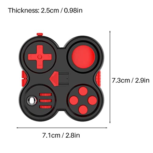 VENNSDIYU Controlador de Juegos para Ancianos, Juguete para aliviar el estrés, descompresión Escolar, Gamepad, Cubo, Juguetes, ejercitador de Mano, decoración, Regalo de cumpleaños, Negro Rojo