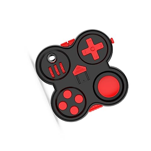 VENNSDIYU Controlador de Juegos para Ancianos, Juguete para aliviar el estrés, descompresión Escolar, Gamepad, Cubo, Juguetes, ejercitador de Mano, decoración, Regalo de cumpleaños, Negro Rojo