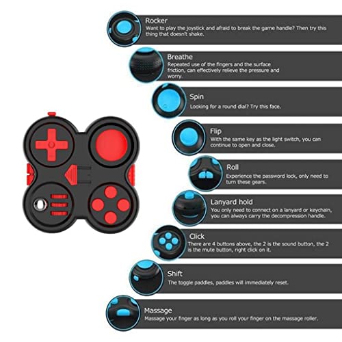 VENNSDIYU Controlador de Juegos para Ancianos, Juguete para aliviar el estrés, descompresión Escolar, Gamepad, Cubo, Juguetes, ejercitador de Mano, decoración, Regalo de cumpleaños, Negro Rojo