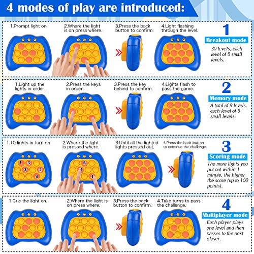 Vibbang Juego de Sensores Electrónicos de Silicona, Pop Push it Mando Consola, Bubble Push Juguetes, Juegos Interactivos Puzzle Pop, Breakthrough Puzzle Máquina de Juegos para Niños y Adultos (B)