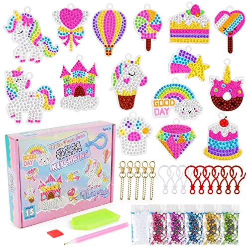 Victse DIY 5D Kits de Pintura de Diamantes para Niños, Stickers, Mosaicos Dibujo, Pegatinas para Niños (Unicornios)