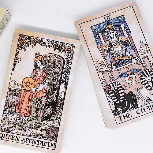 Vintage WaiteJuego de Tarot Cartas,Vintage WaiteCartas del Tarot Tarjeta de Adivinación Clásico Tarot Deck Cartas Fortune-Telling Juego de Mesa Interactivo Cards para Niños Principiantes Regalos Adivi