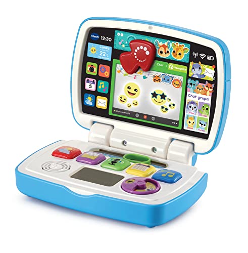 VTech - Baby Ordenador Primeros descubrimientos, Portátil Infantil Educativo, Pantalla Espejo y Efectos mágicos, Juguete para niños +1 año, Versión ESP