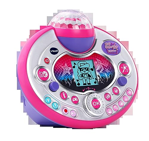 VTech Kidi Superstar Light Show, micrófono Karaoke para niños, Efectos Luminosos de Concierto, Conecta tu Reproductor de MP3, micrófono Ajustable MAX 140 cm, Idioma Italiano, baterías Incluidas, 6+