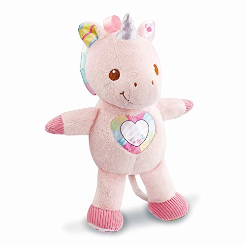 VTech – Maé, Mi Unicornio para abrazar, Peluche Unicornio para bebé, Interactivo y Relajante, Juguete de Despertar Musical y Sentido, Regalo de Nacimiento para bebé, Contenido en francés