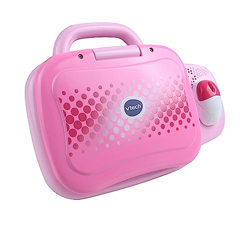 VTech - Ordenador Preescolar Pequemouse, Portátil educativo para niños +3 años, Aprendizaje progresivo, lógica, música, inglés, habilidades espaciales, color rosa, Versión ESP