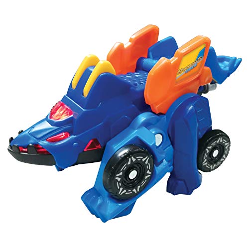 VTech - Switch&Go Dinos Púas el estegosaurio coche de carreras, Dinosaurios y figuras de acción, Juguete transformable 2 en 1 Dino-Car para niños +3 años, Versión ESP