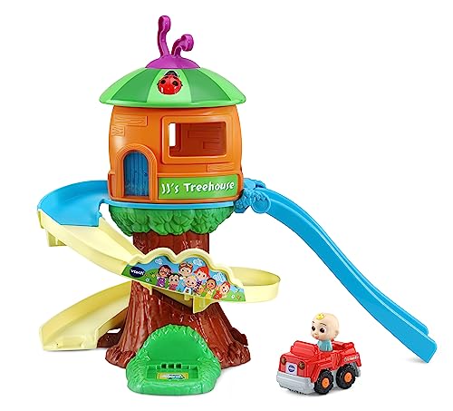 VTech Toot-Toot Drivers CoComelon Tree House - Juego de Pista para niños, Luces, Canciones de CoComelon Oficial, Incluye Auto Todoterreno de JJ Adecuado para 1, 2, 3, 4 años o más, versión en inglés