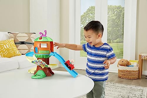 VTech Toot-Toot Drivers CoComelon Tree House - Juego de Pista para niños, Luces, Canciones de CoComelon Oficial, Incluye Auto Todoterreno de JJ Adecuado para 1, 2, 3, 4 años o más, versión en inglés