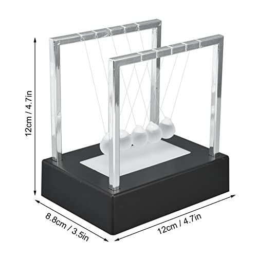 Wakects Newton Cradle Balance Balls Juego 5 Glass Ball Light Pendulum con Base Balance Physics Pendulum, Stress Relief Toy Swing Time 15-20 Seconds, 12 X 12 X 8.8 Cm