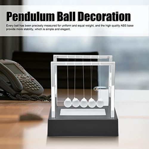 Wakects Newton Cradle Balance Balls Juego 5 Glass Ball Light Pendulum con Base Balance Physics Pendulum, Stress Relief Toy Swing Time 15-20 Seconds, 12 X 12 X 8.8 Cm