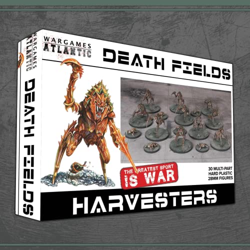 Wargames Delivered,Death Fields,Cosechadores,Alien Beast 28 mm miniatura, y paquete digital,Kit de modelo de figuras de acción de plástico