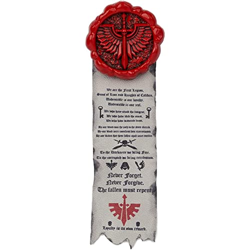 Warhammer 40000 Purity Seals Adepta Sororitas Grey Knights Ultramarines Broche Colgante Starforged-Dark Angels, Cuero, Sin gemas.