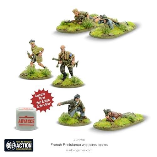 Warlord Games German Heer Weapons Teams - Miniaturas de escala de 28 mm para acción de pernos altamente detalladas de la Segunda Guerra Mundial miniaturas para juegos de guerra de mesa