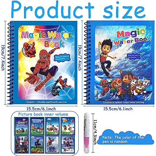 Wassermalbücher,Magische Malbücher für Kinder,Wassermalbuch,Magic Malbuch mit Wasserstift,Magisches Malbücher Set,für Jungen und Mädchen Education Zeichnung Spielzeug Doodle Spielzeug (Held+Welpe)