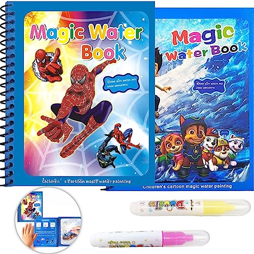 Wassermalbücher,Magische Malbücher für Kinder,Wassermalbuch,Magic Malbuch mit Wasserstift,Magisches Malbücher Set,für Jungen und Mädchen Education Zeichnung Spielzeug Doodle Spielzeug (Held+Welpe)