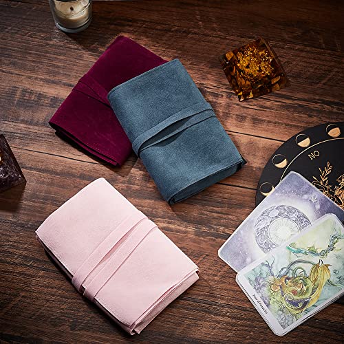 WEBEEDY, 6 Uds., Bolsa de Almacenamiento de Terciopelo para Cartas de Tarot, Bolsas para Tarot, Portatarjetas, Envoltura Y Bolsa para Tarot Almacenamiento de Telas de Tarot, 3 Colores