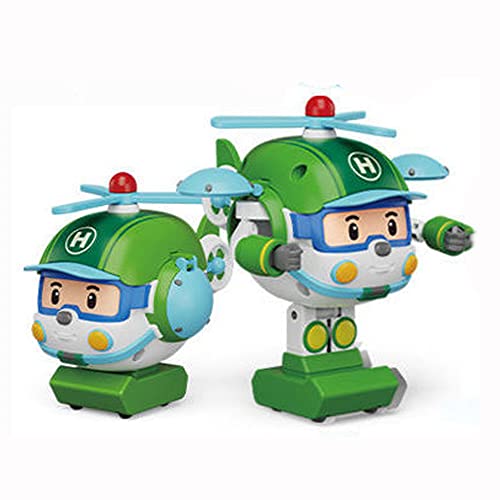 WHFMATPQB Poli Robocar Transformando Robot Roy Roy Camión De Bomberos Equipo De Rescate De Tráfico para Niños Juego De Automóviles para Niños Regalo De Cumpleaños Festivo L10cm,F