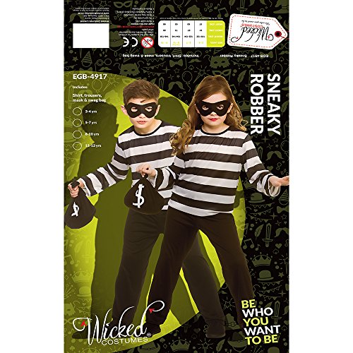 Wicked Costumes Disfraz de Robber Sneaky de tamaño Infantil Large 8-10 Years