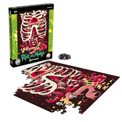 Winning Moves- Puzzle Rick & Morty Anatomy Park 1000 Piezas Versión Francesa, Color (WM01737-ML1-6)