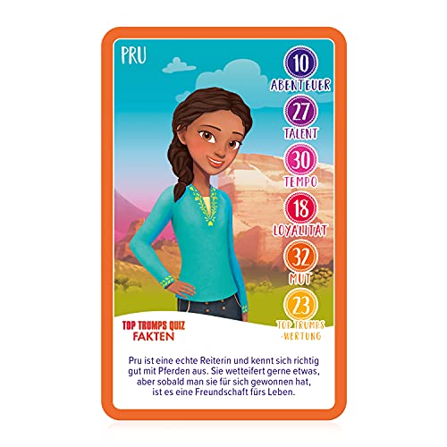 Winning Moves - Top Trumps - Spirit Riding Free - Juego de Cartas Spirit - Edad 6+ - Español