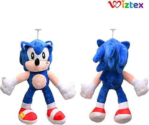 wiztex Sonic The Hedgehog - Muñeco de peluche Sonic The Hedgehog, 6 unidades, 28 cm, de algodón Sonic The Hedgehog