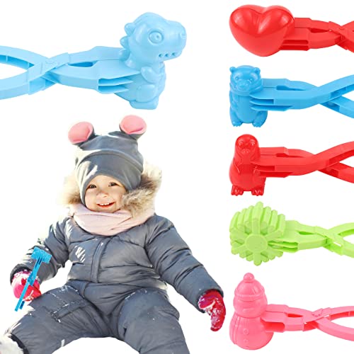 Wodasi Juego de 6 Pinzas para Bolas de Nieve, Juguete de Invierno para Niños, Juguete de Plástico con Clip para Jugar a la Batalla de Bolas de Nieve,Color Aleatorio