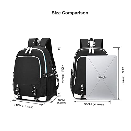 Wondi Resid.ent evil Mochila Infantil Alumno,Mochilas Escolares de Anime Ordenador Portatil Multifuncional,Mochila Portátil de Carga USB de Viaje Bolsas de Libro pare Niños-D||31 * 16 * 43cm