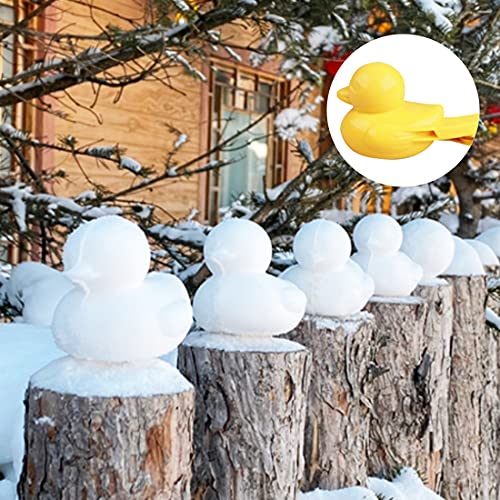 wopin Juego de 2 bolas de nieve, juguetes de nieve en forma de pato, juguetes al aire libre, bola de nieve para bola de nieve, lucha divertida, actividades al aire libre, jugador de playa para niños