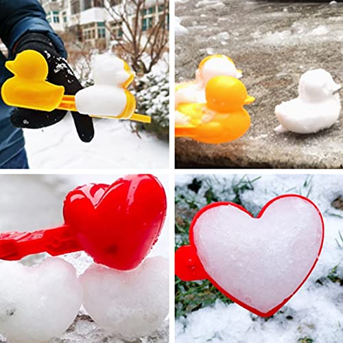 wopin Juego de 2 bolas de nieve, juguetes de nieve en forma de pato, juguetes al aire libre, bola de nieve para bola de nieve, lucha divertida, actividades al aire libre, jugador de playa para niños