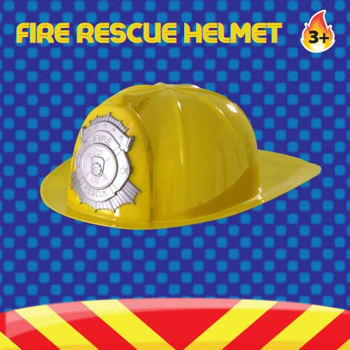 Wowow Juguetes y juegos para niños, sombrero de bombero en amarillo, casco de fuego, accesorio de disfraz de bombero para niños, juego de rol, sombrero de vestir a partir de 3 años