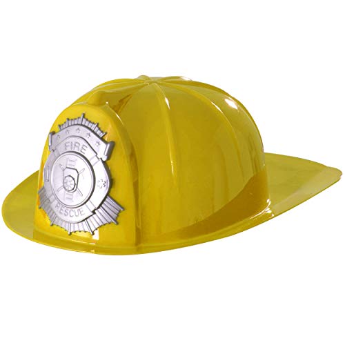 Wowow Juguetes y juegos para niños, sombrero de bombero en amarillo, casco de fuego, accesorio de disfraz de bombero para niños, juego de rol, sombrero de vestir a partir de 3 años